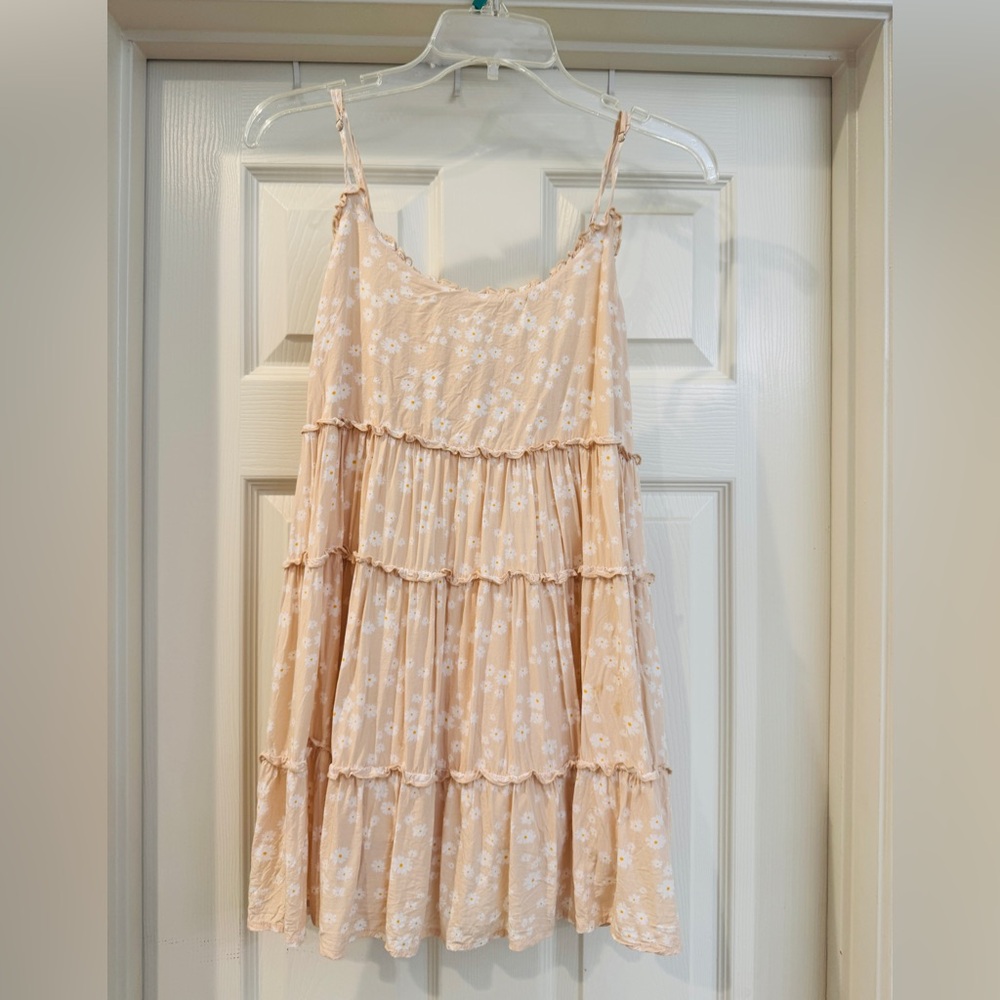 Floral Tiered Dress in Peach